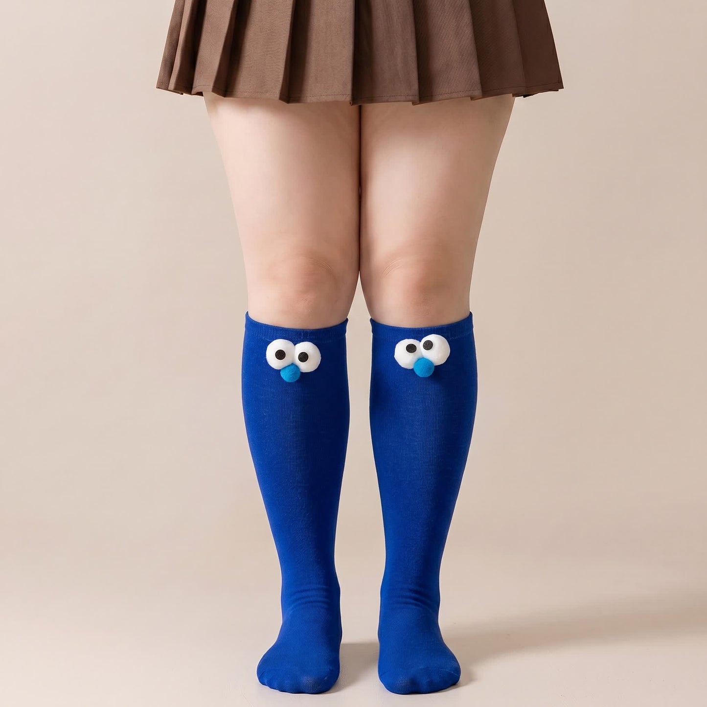 Chaussettes hautes à motifs animaux mignons (4 paires) - Bleu royal - 40(US1-7) - image 3