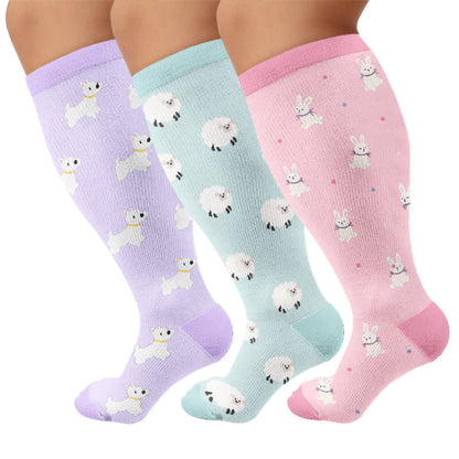 Chaussettes de compression grande taille pour moutons, chiens et lapins - Multicolore (3 paires) - 4XL - image 4