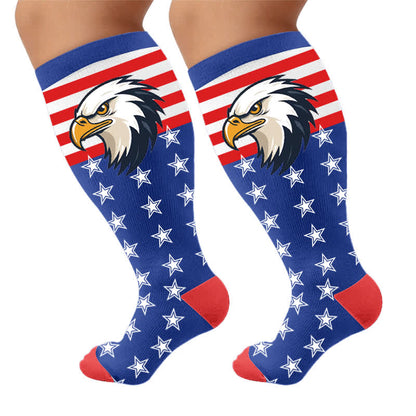 Chaussettes de compression patriotiques aigle grandes tailles - Bleu (1 paire) - 4XL - image 8