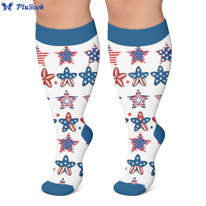 Chaussettes de compression rétro patriotiques grandes tailles - image 7