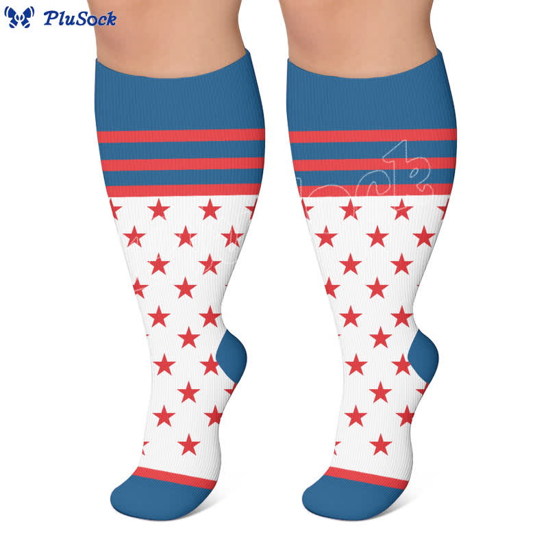 Chaussettes de compression rétro patriotiques grandes tailles - image 6