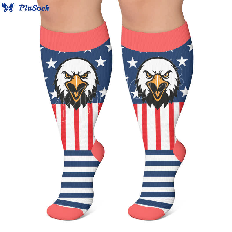Chaussettes de compression rétro patriotiques grandes tailles - image 5