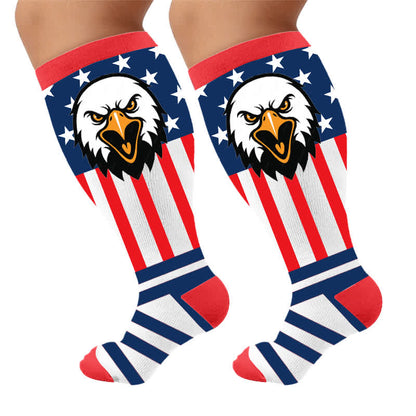 Chaussettes de compression rétro patriotiques grandes tailles - Rose (1 paire) - 4XL - image 8