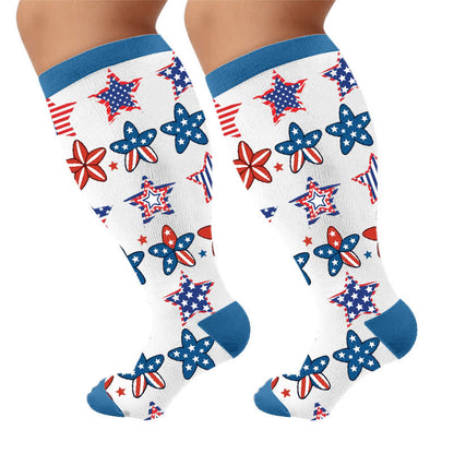 Chaussettes de compression rétro patriotiques grandes tailles - Blanc (1 paire) - 4XL - image 10