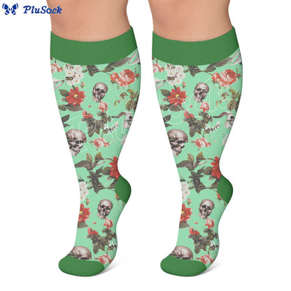 Chaussettes de compression grandes tailles à motif tête de mort mixte - image 6