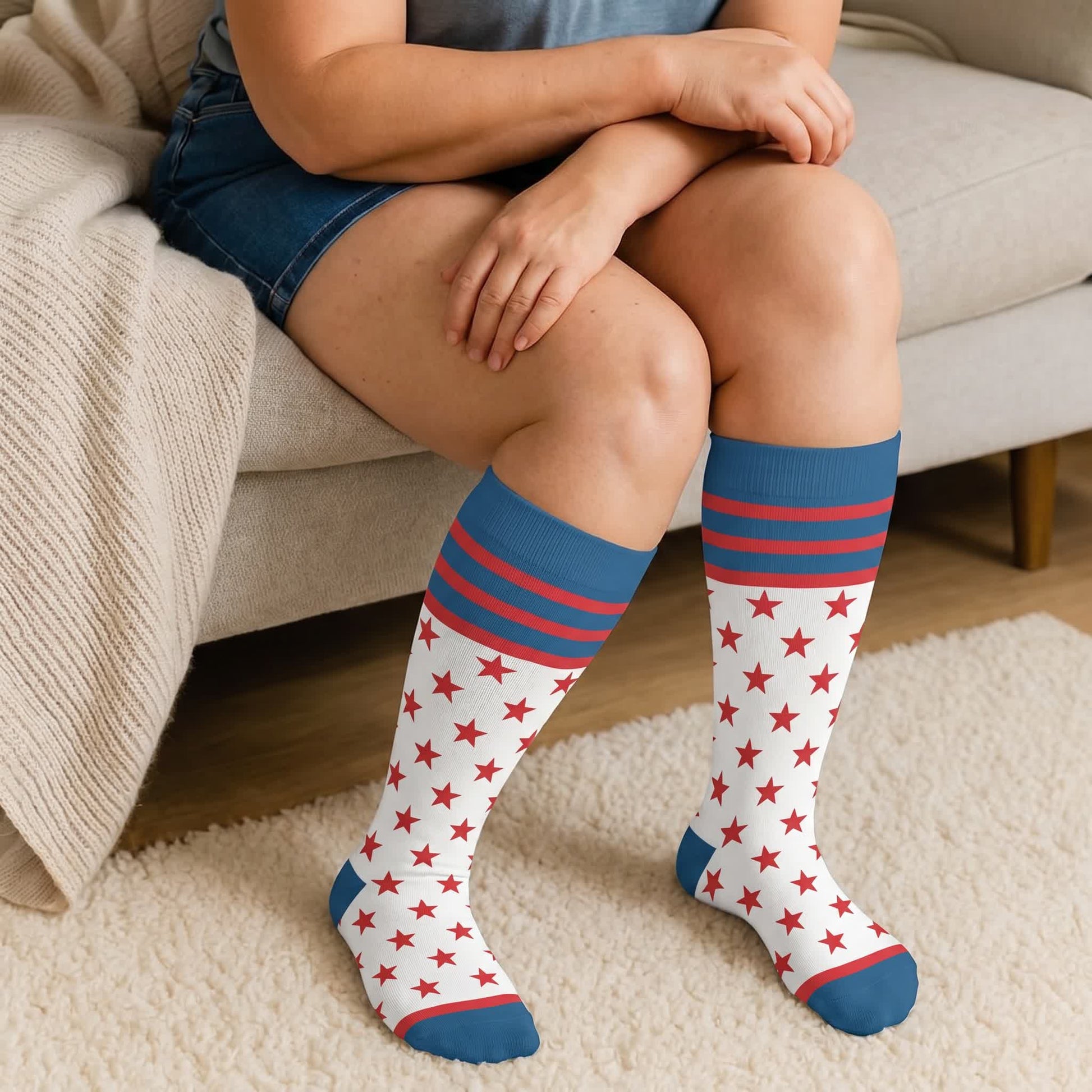 Chaussettes de compression rétro patriotiques grandes tailles - image 2