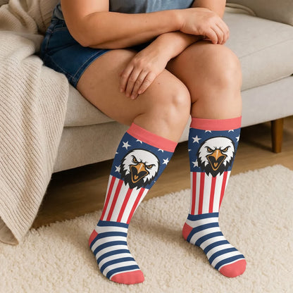 Chaussettes de compression rétro patriotiques grandes tailles - image 1