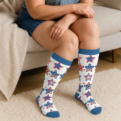 Chaussettes de compression rétro patriotiques grandes tailles - image 3