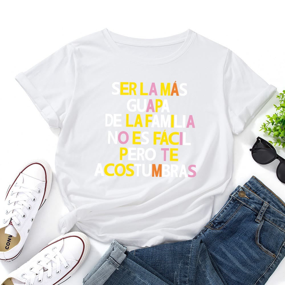 T-shirt grande taille à imprimé créatif avec lettres - Blanc - 5XL - image 3