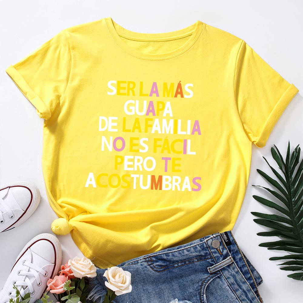 T-shirt grande taille à imprimé créatif avec lettres - Jaune - 5XL - image 2