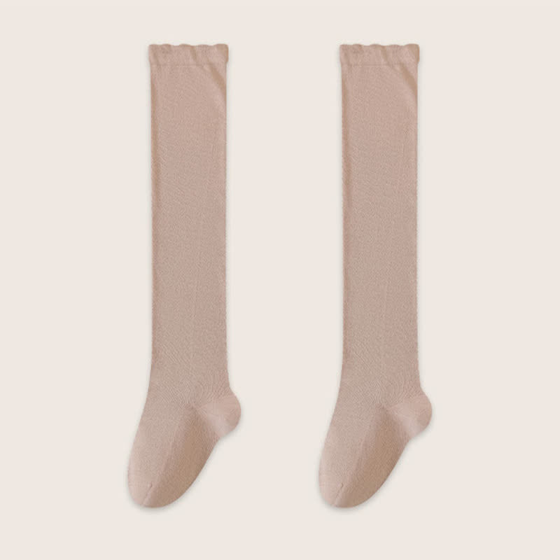 Chaussettes de nuit hautes en coton uni et confortable (2 paires) - Rouge - EU39-45(US6-11) - image 6