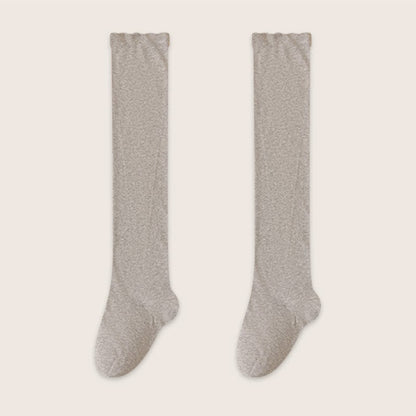 Chaussettes de nuit hautes en coton uni et confortable (2 paires) - Gris clair - EU39-45(US6-11) - image 8