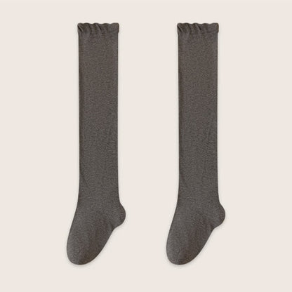 Chaussettes de nuit hautes en coton uni et confortable (2 paires) - Gris foncé - EU39-45(US6-11) - image 9