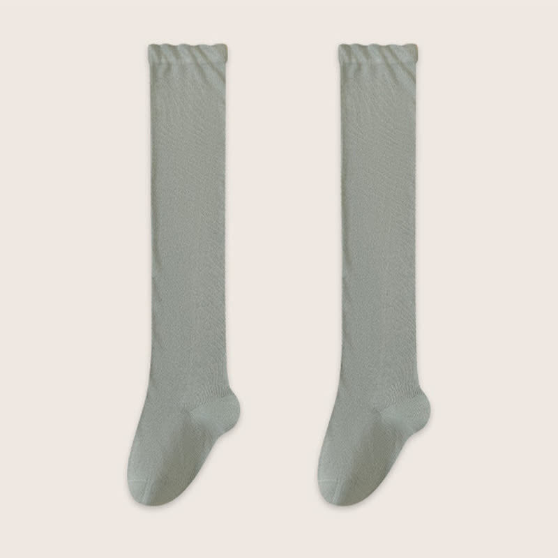 Chaussettes de nuit hautes en coton uni et confortable (2 paires) - Vert - EU39-45(US6-11) - image 7