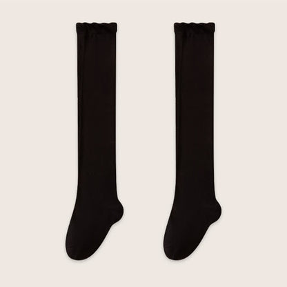 Chaussettes de nuit hautes en coton uni et confortable (2 paires) - Noir - EU39-45(US6-11) - image 5