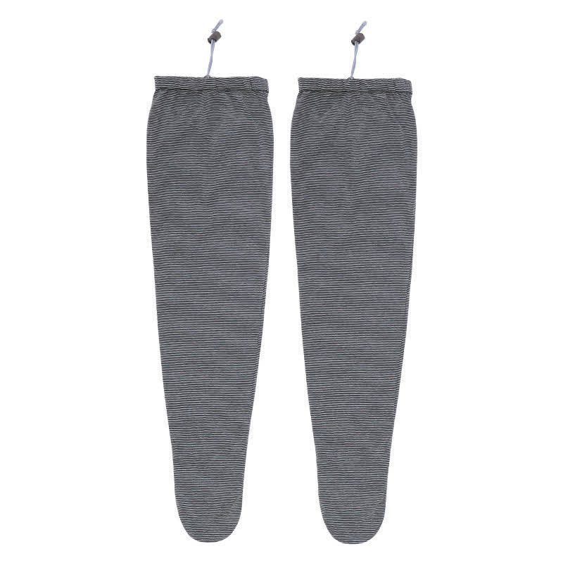 Chaussettes de nuit montantes minimalistes à côtes - Noir - L - image 5