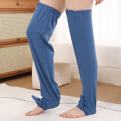 Chaussettes de nuit montantes minimalistes à côtes - image 1