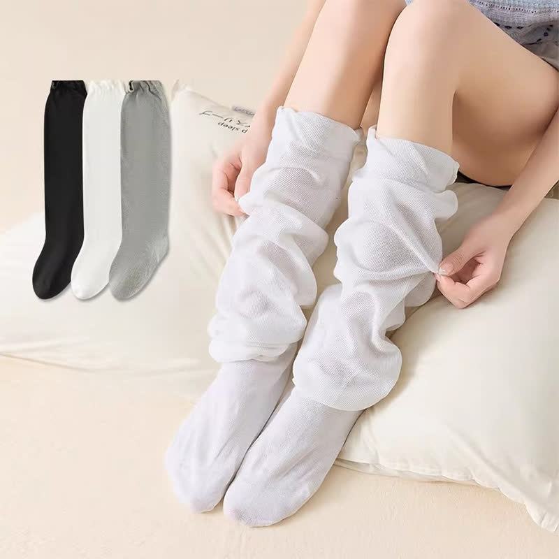 Chaussettes de nuit souples en maille ajourée (2 paires) - Blanc + Noir - UE35-39 (US2-6) - image 0