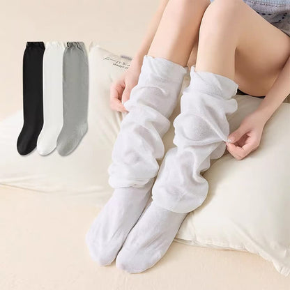 Chaussettes de nuit souples en maille ajourée (2 paires) - Blanc + Noir - UE35-39 (US2-6) - image 0