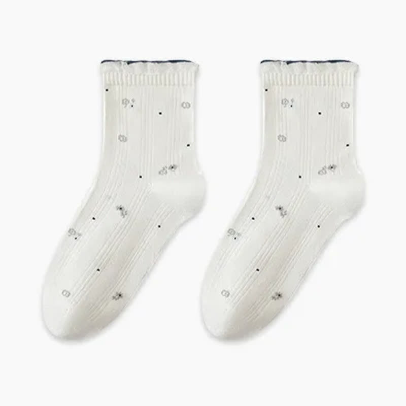 Chaussettes de nuit en pur coton à motif floral (3 paires) - Beige - UE35-39 (US2-6) - image 9
