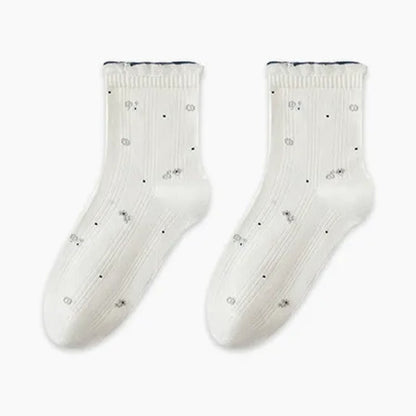 Chaussettes de nuit en pur coton à motif floral (3 paires) - Beige - UE35-39 (US2-6) - image 9