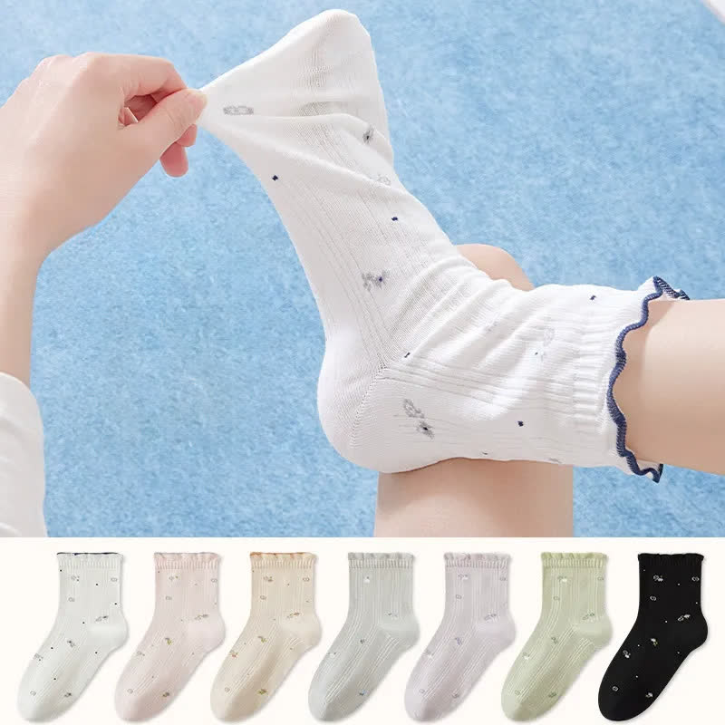 Chaussettes de nuit en pur coton à motif floral (3 paires) - image 0
