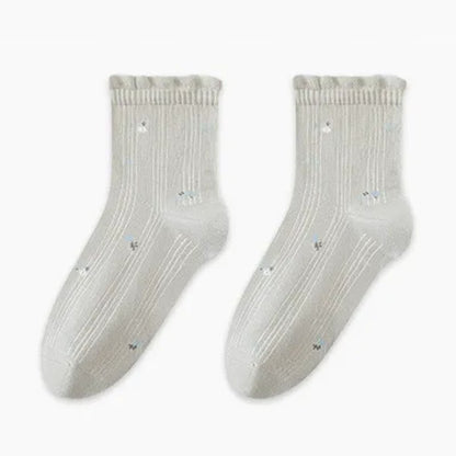 Chaussettes de nuit en pur coton à motif floral (3 paires) - Gris - UE35-39 (US2-6) - image 6