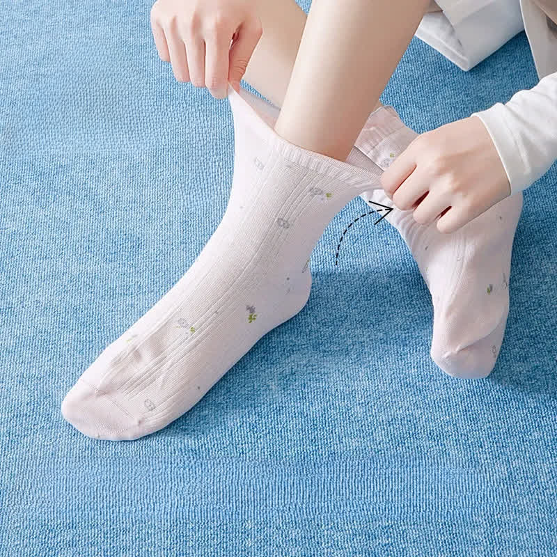 Chaussettes de nuit en pur coton à motif floral (3 paires) - image 1