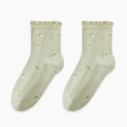 Chaussettes de nuit en pur coton à motif floral (3 paires) - Vert - UE35-39 (US2-6) - image 8