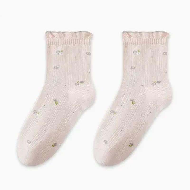 Chaussettes de nuit en pur coton à motif floral (3 paires) - Rose - UE35-39 (US2-6) - image 5