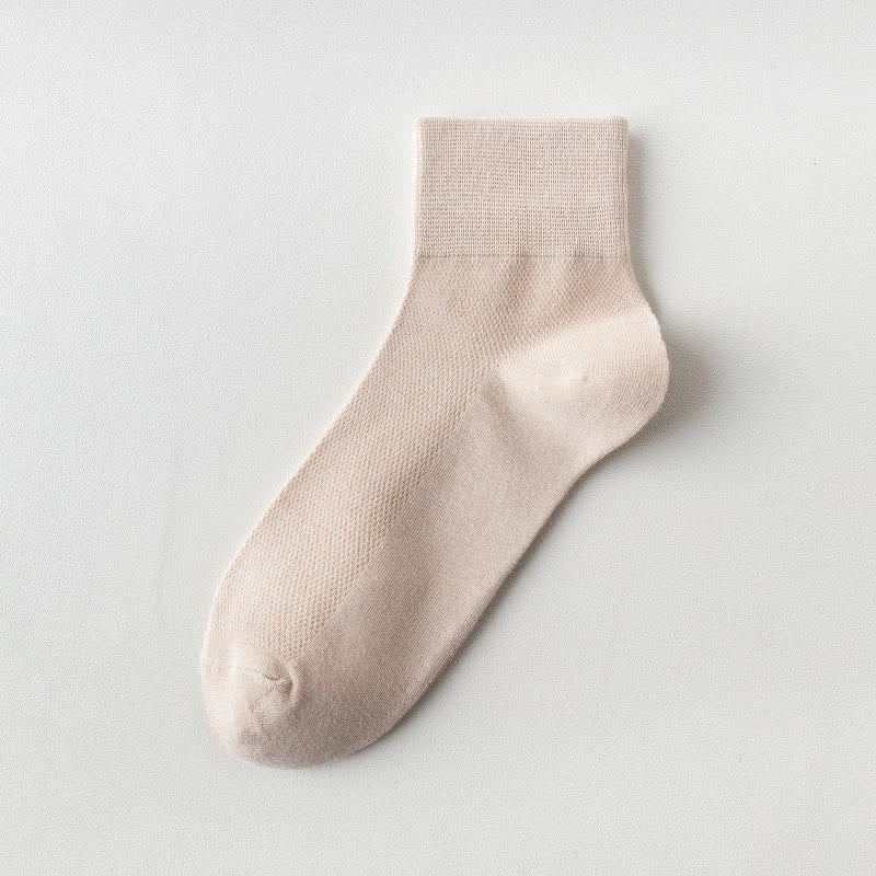 Chaussettes courtes respirantes en coton (6 paires) - Kaki - UE45-50 (US11-15) - image 19