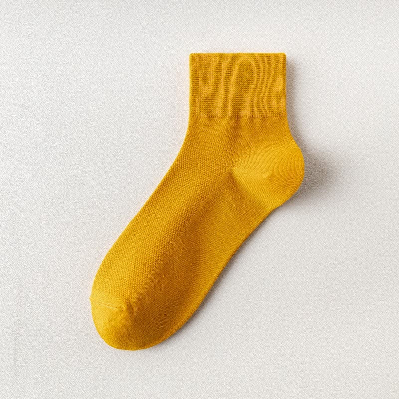 Chaussettes courtes respirantes en coton (6 paires) - Jaune - UE45-50 (US11-15) - image 16