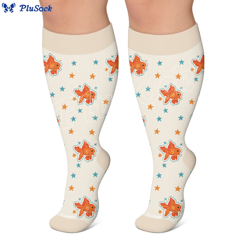 Chaussettes de compression grandes tailles Poisson Chat Singe - image 7