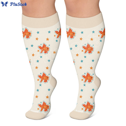 Chaussettes de compression grandes tailles Poisson Chat Singe - image 7