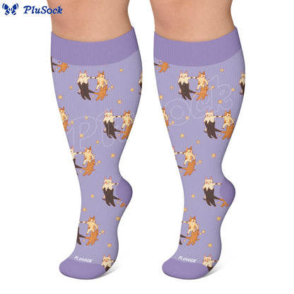 Chaussettes de compression grandes tailles Poisson Chat Singe - image 5