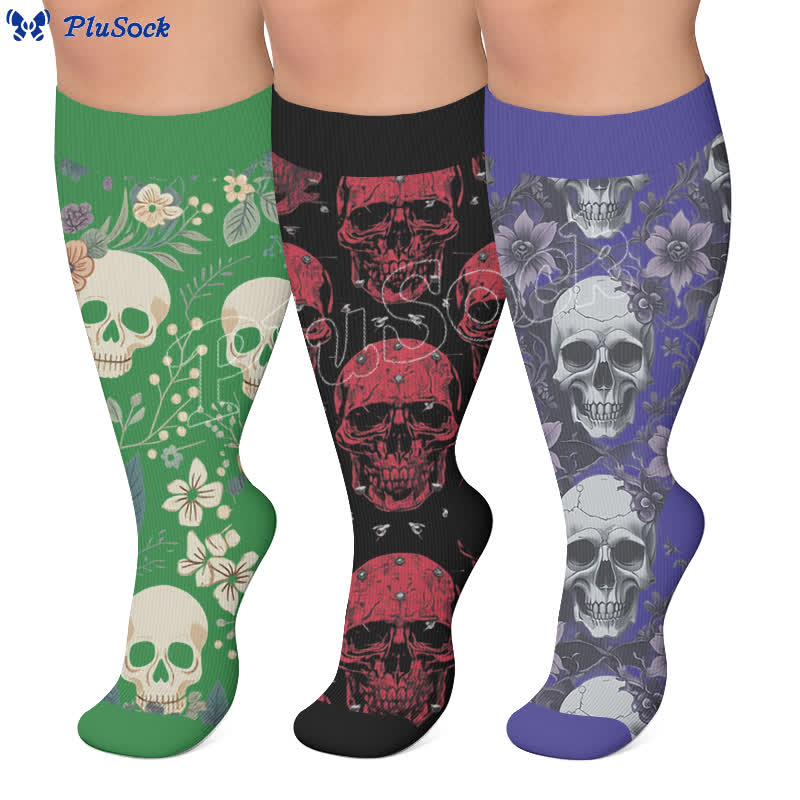 Chaussettes de compression Skull Vine grandes tailles - image 0