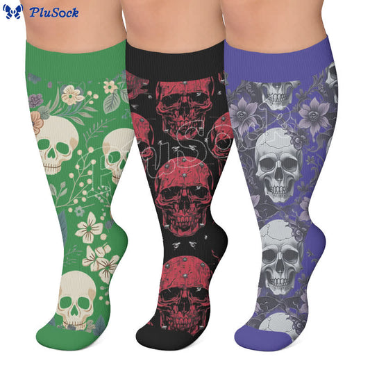 Chaussettes de compression Skull Vine grandes tailles - image 0
