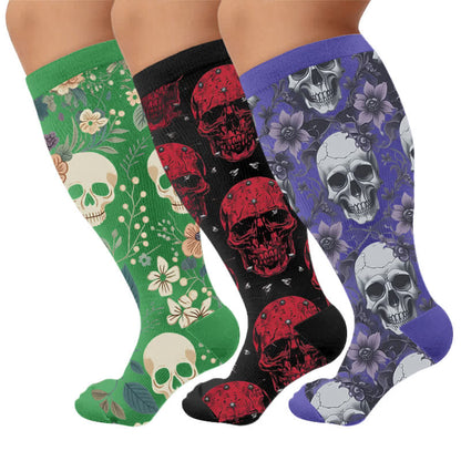 Chaussettes de compression Skull Vine grandes tailles - Multicolore (3 paires) - 4XL - image 4