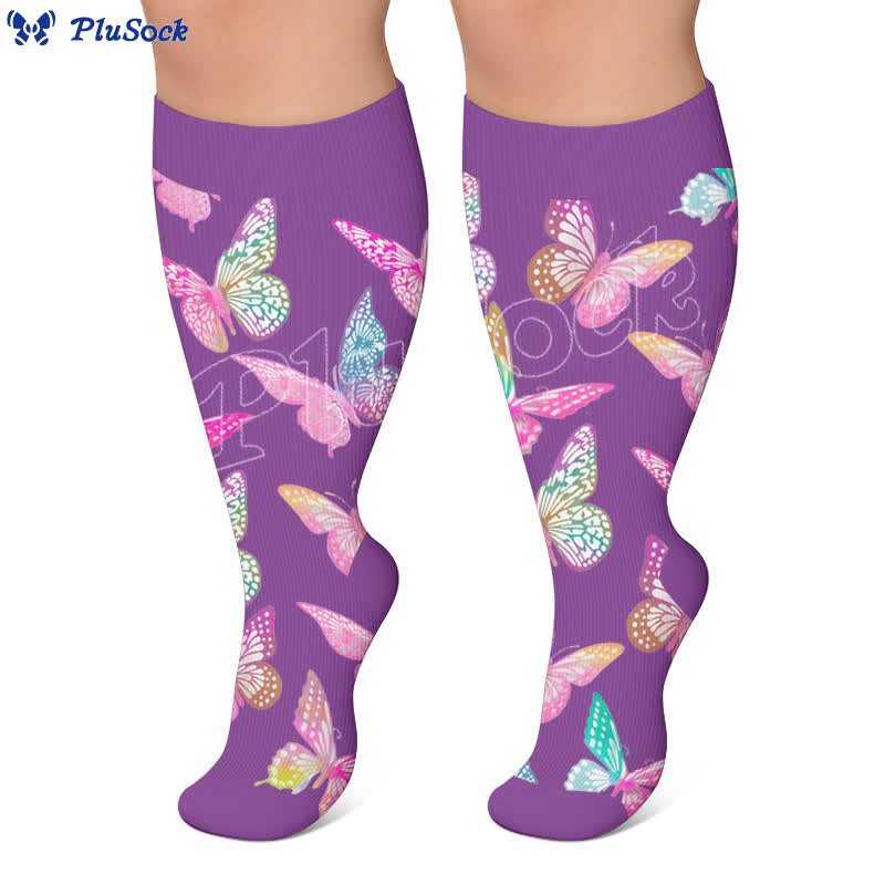 Chaussettes de compression Butterfly Bloom grandes tailles - image 7