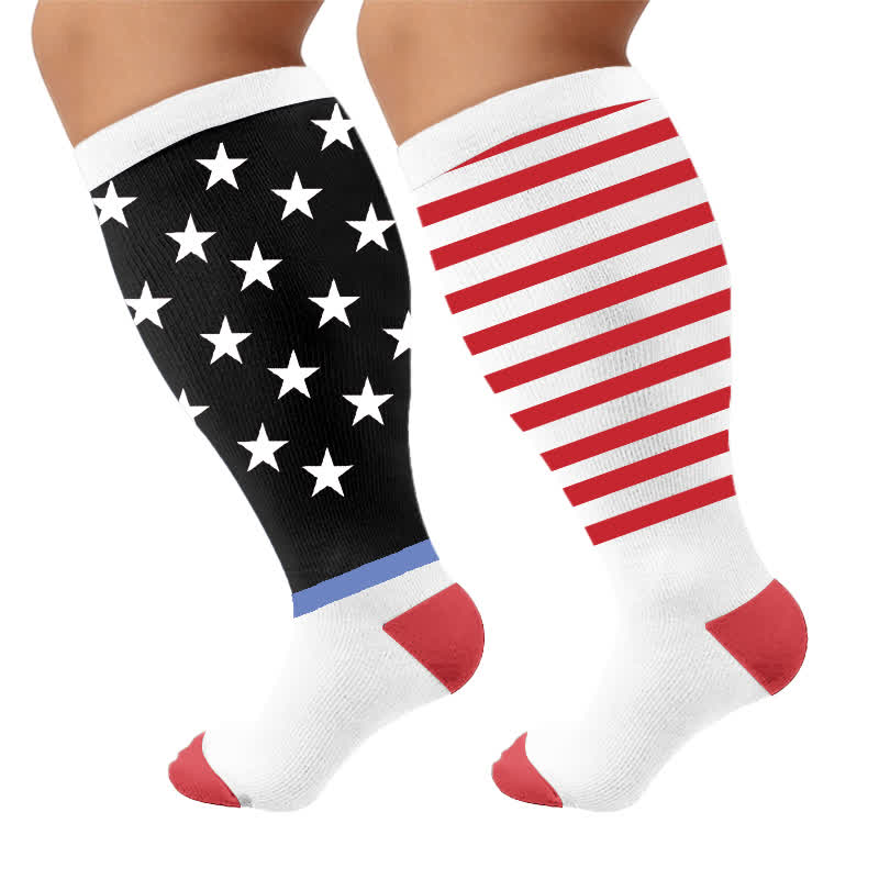 Chaussettes de compression Starry Mix grandes tailles - Rouge (1 paire) - 4XL - image 9