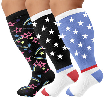Chaussettes de compression Starry Mix grandes tailles - Multicolore (3 paires) - 4XL - image 4