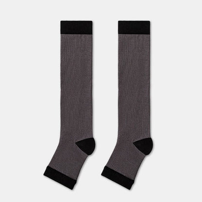 Chaussettes de compression à bout ouvert et colorblock (4 paires) - Gris foncé - EU36-40(US3-7) - image 5