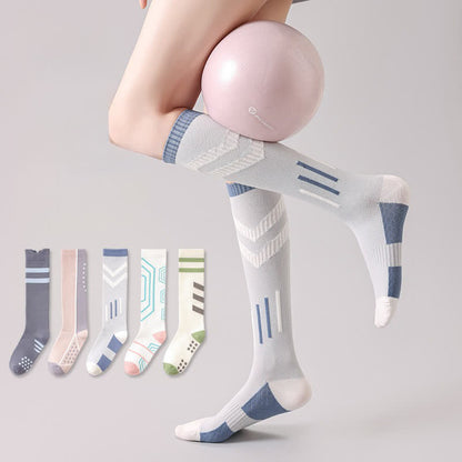 Chaussettes de compression géométriques à blocs de couleur (3 paires) - image 0