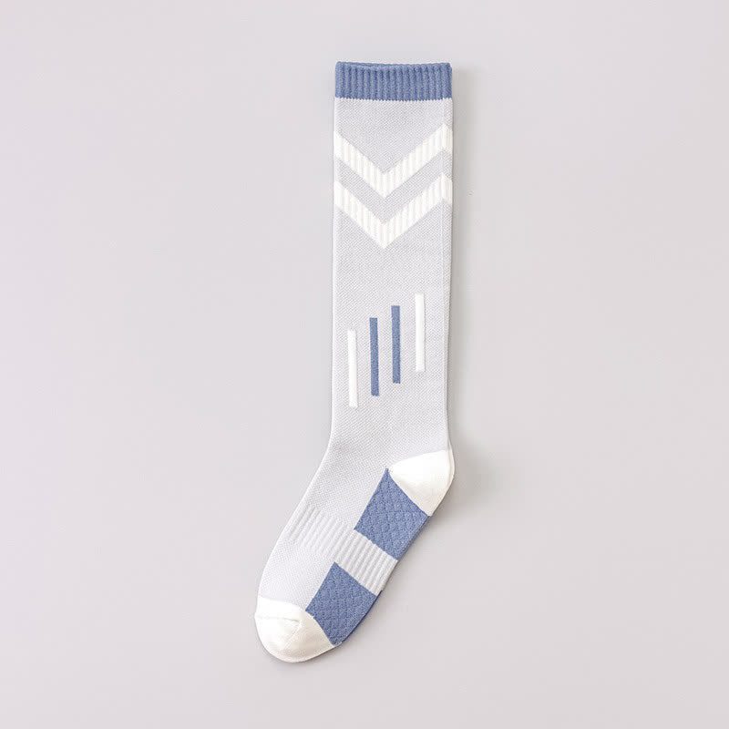 Chaussettes de compression géométriques à blocs de couleur (3 paires) - Gris clair - EU36-40(US3-7) - image 4