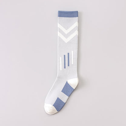 Chaussettes de compression géométriques à blocs de couleur (3 paires) - Gris clair - EU36-40(US3-7) - image 4