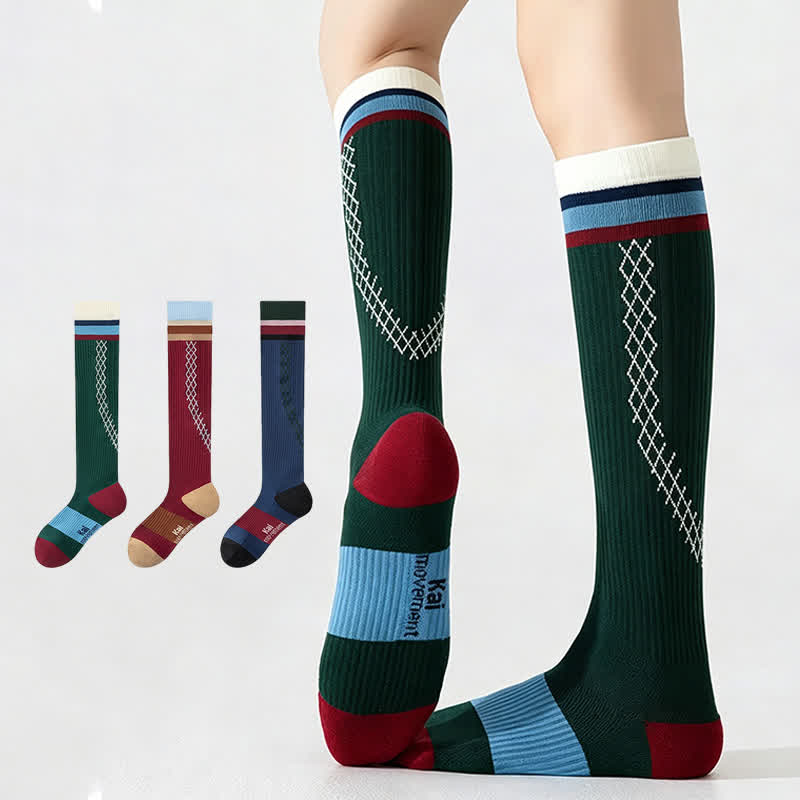 Chaussettes de compression côtelées (3 paires) - image 0