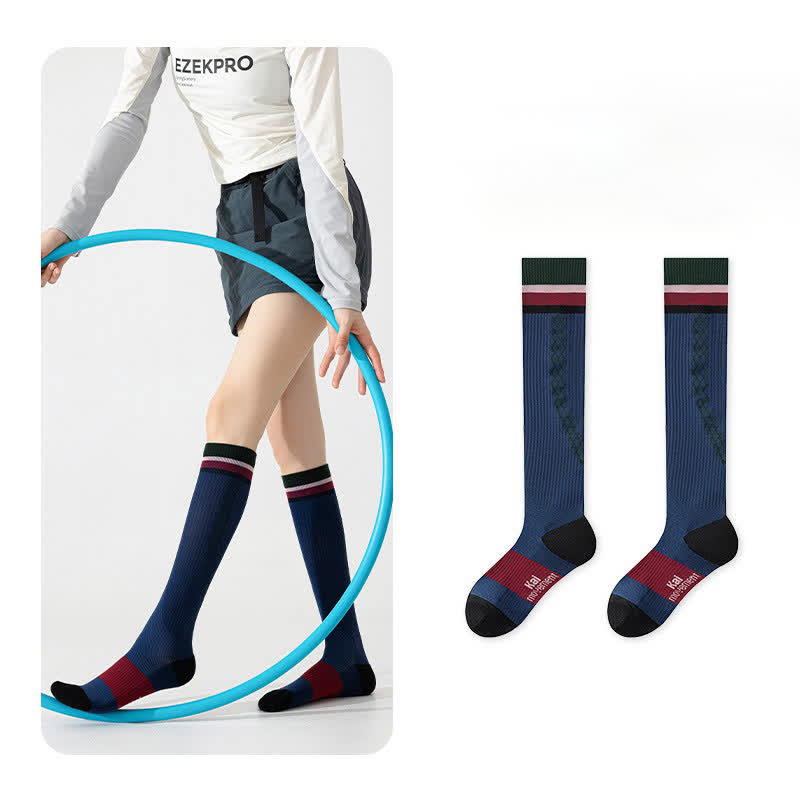 Chaussettes de compression côtelées (3 paires) - Bleu marine - EU36-40(US3-7) - image 5