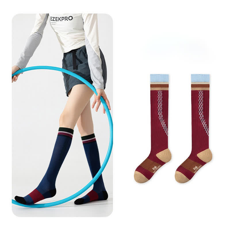 Chaussettes de compression côtelées (3 paires) - Rouge - EU36-40(US3-7) - image 6