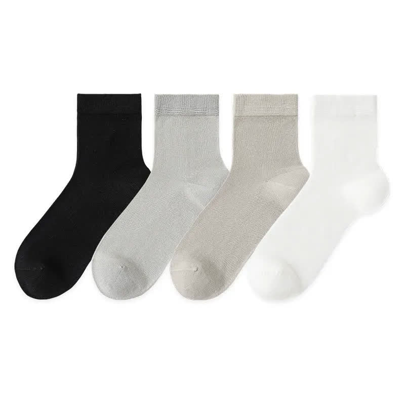 Chaussettes basses décontractées en soie douce (4 paires) - Multicolore - EU38-45 (US5-11) - image 6