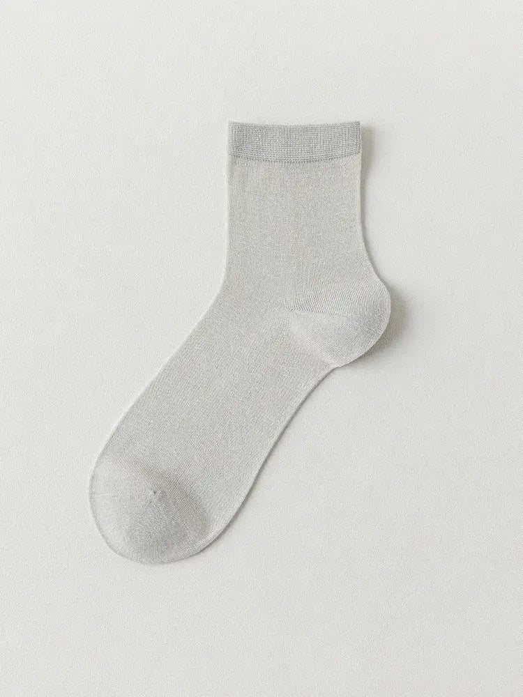 Chaussettes basses décontractées en soie douce (4 paires) - Gris - EU38-45 (US5-11) - image 4
